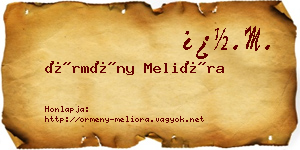 Örmény Melióra névjegykártya